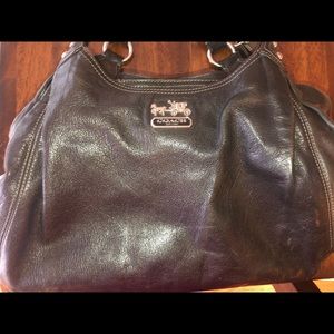 Coach black leather hobo bag